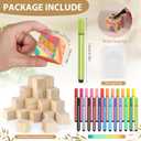 Baby Shower Games Kit with 50 Baby Shower Blocks 24 Markers, and Game Sign, 7.9 x 5.1 inches