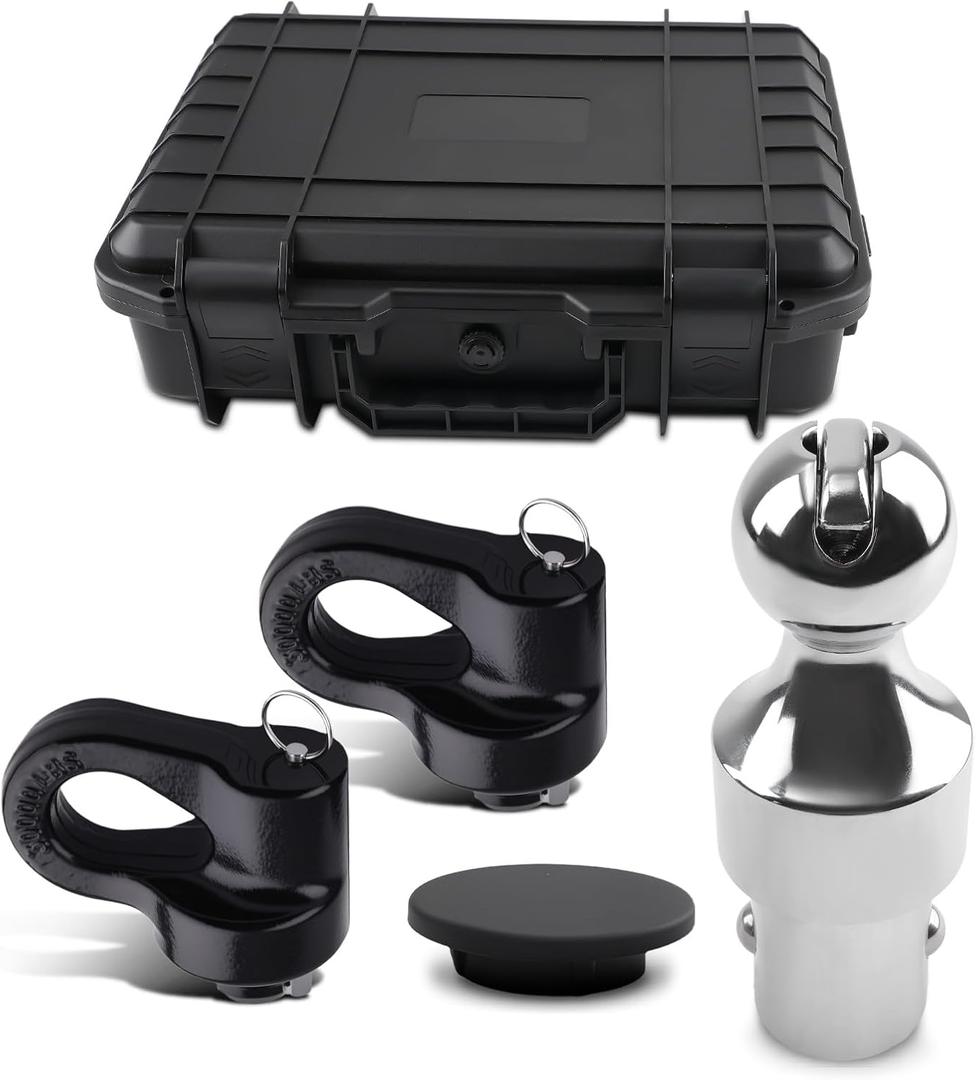 maXpeedingrods Gooseneck Hitch Ball Kit for Ford F250 F350 F450 Super Duty 2013-2024, Chevrolet Silverado/GMC Sierra 2500 3500 HD & Nissan Titan XD 2016-2024, 2-5/16 Inch Puck System Gooseneck Ball