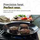 Lodge 12 Inch Carbon Steel Skillet - PFAS-Free Pre-Seasoned Carbon Steel Frying Pan for High-Heat Searing - Long Handle Design for Omelets, Grilling, and Campfire Cooking - Made in the USA