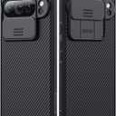 Nillkin for Google Pixel 9 Pro XL Case with Slide Camera Cover, Camera Lens Protector Privacy, Thin Slim Fit, Shockproof Protective, 0.9mm Raised Lens Bezel, TPU+PC Dual Protection - Black