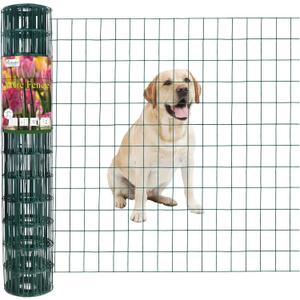 Green PVC Coated Welded Wire Fence 36 Inch x 25 Foot, 2 Inch x 3 Inch 16GA, Garden Border Fencing Roll Vinyl Coating Metal Wire Mesh for Yard Vegetable Plant Protection Poultry Netting