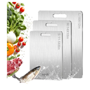 Titanium Cutting Board Set of 3, 100% Pure Titanium Cutting Boards for Kitchen, 2025 New Double Sided Food-Grade Chopping Board for Cutting Meat Vegetable Fruit