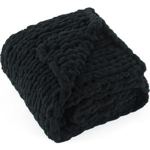 BATTILO HOME Navy Throw Blanket for Couch Navy. 54" x 54"