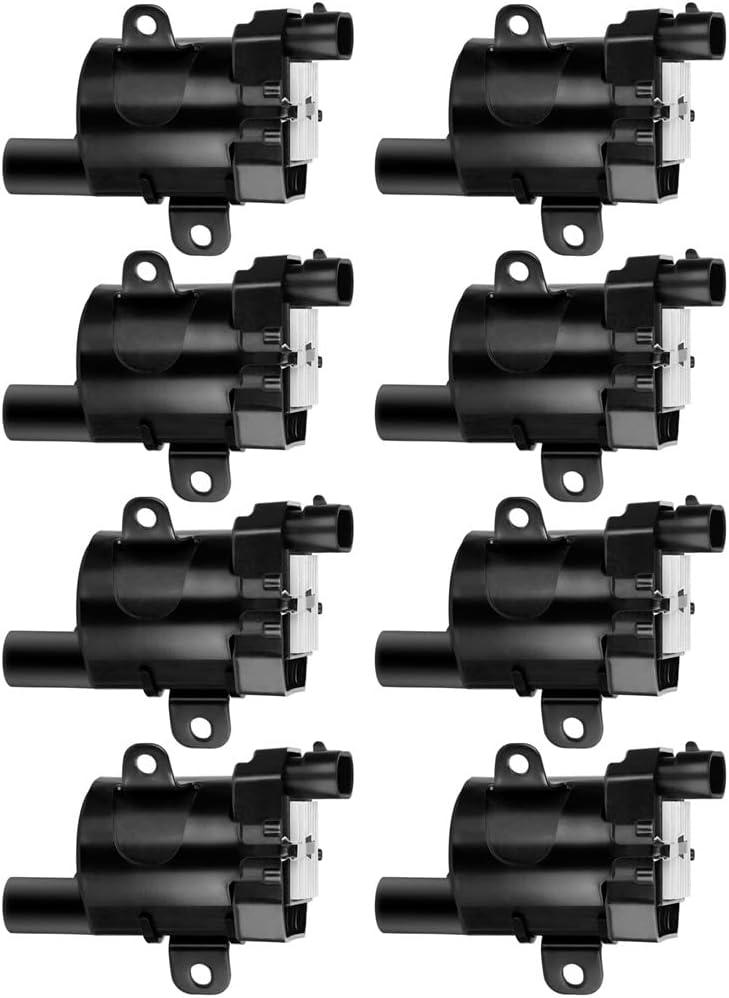TUPARTS Round Ignition Coils Fit for Chevrolet for GMC for Buick for Cadillac for Silverado 1500 for Suburban for Sierra V8 4.8L 5.3L 6L 1999-2007 Replacement for OE 12563293 D585 C1251-8 Coil Packs