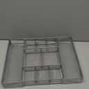 Sedegn Silverware Organizer Metal Mesh, Drawer Organizer, Utensil Cutlery Tray Expandable Flatware Organizer with 7 Compartment Silver 9.4"~17.3" x 13.7"