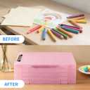 Zhiquanqihan 2 Pack Letter Size Clipboard with Storage 8.5 * 11, Plastic Clear Pink Clipboard File Box A4 Nursing Clip Board for School & Office with Christmas Stickers (Clear Pink-2PCS)