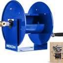 MEKOH Pressure Washer Hose Reel 100FTx3/8, Manual Power Washer Hose Reel 200FTx1/4 with M22 Fitting, 4500PSI Heavy Duty Hose Reel for Water, High Pressure Washer Reel with Trailer/Wall/Van Mount