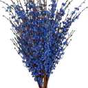 15PCS Blue Flowers 29.5" Jasmine Flowers Long Stem Artificial Flowers for Tall Vase Wedding Party Home Office Kitchen Decoration(Blue)