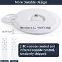 20 Inch Flush Mount Ceiling Light with Remote, 45W Dimmable LED Fixture 4500LM, 3000K-6500K Adjustable, Round Ceiling Lamp for Bedroom, Kitchen, Living Room, Dining Room, Bathroom, White