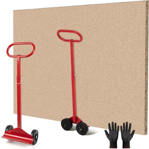 Adjustable Drywall Dolly Cart with Wheels - Portable Panel Moving Tool for Drywall, Lifting & Moving Panels - Easy Tool-Free Assembly, Folds for Storage, Includes Gloves