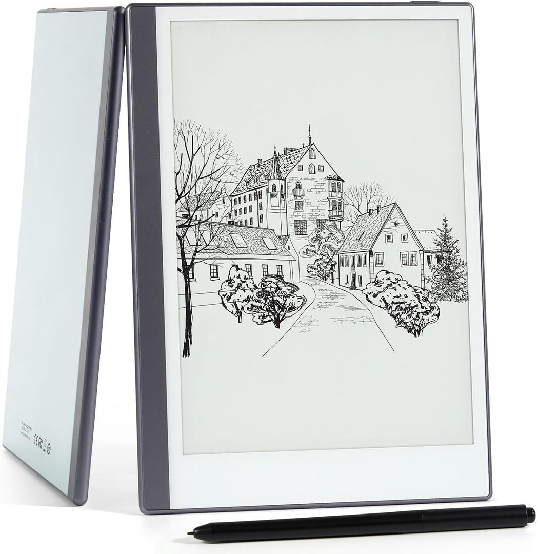 Android E-Ink ePaper Tablet, Paperwhite eBook Reader Digital Notebook for Note Taking, Drawing Paper White Graphics Notepad with Stylus and Case, Cloud Sync and Screen Casting - Model Mini 9.7" Silver