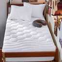 Bedsure Twin XL Mattress Pad - Soft Mattress Topper for College Dorm Room Essentials, Extra Long Twin Quilted Fitted Bed Cover Protector with 8-21 Inches Deep Pocket, Washable, White, 39x80 Inches