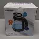 Chefman Electric Kettle, 1.8L 1500W, Hot Water Boiler, Removable Lid for Easy Cleaning, Auto Shut Off, Boil-Dry Protection, Stainless Steel Filter, BPA Free, Borosilicate Glass Electric Tea Kettle (Black)