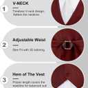 Wehilion Men's Suits 2 Pieces, Vest Pants Set for Men, V-Neck Slim Fit Casual Suit Waistcoat 6XL