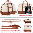Weekender Bag for Women, Large Overnight Bag Canvas Travel Duffel Bag Carry On Tote with Shoe Compartment 21" 3Pcs Set