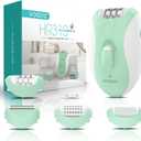 Epilator for Women-Cordless Epilators Hair Removal for Women, 4-in-1 Electric Razor Hair Remover, 2 Speeds & 21 Tweezers for Face Legs Arms Armpit Bikini, Green HR310