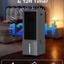 4-IN-1 Windowless Air Conditioner Portable w/ 4 Speeds & 4 Modes, 3.2-Gal Dual Tank for 24H Cooling, Waterless Alert System, 12H Timer, Remote & Touch, Swamp Cooler Air Conditioner for Bedroom