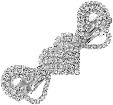 Austrian Crystal Bridal Hair Barrettes, Rhinestones Vintage Hair Clips, Sparkly Glitter Crystal Hairgrip Wedding Hair Headwear Accessories for Women Girls (B)