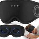 MUSICOZY Sleep Mask with Bluetooth Headphones, 3D Wireless Sleeping Eye Masks, Bluetooth Eye Masks 14-Hour Playtime, Ultra-Soft Breathable, Perfect for Side Sleepers, Women Men(Classic Black)