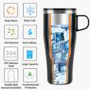 TYESO Coffee Mug,Insulated Tumbler with Lid,Vacuum Insulated Mug Double Wall Stainless Steel Office Tumbler Cup (Black, 13 oz)