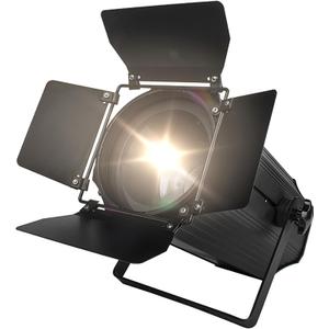 SHEHDS LED Par Lights COB 200W Linear Zoom Spotlights Wash Lights with Barn Door Warm White(3000k) & Cool White(5700k) Stage Light DMX512 Sound Activated DJ Light for Church Wedding Theater-1 Pack