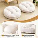 1 MIDDLE ONE Floor Pillow Set of 2, Memory Foam Floor Cushions for Adults, Large Meditation Pillow for Sitting, 22 x 22 Inches (Round | Beige)