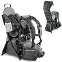 besrey Baby Backpack Carrier, Toddler Hiking Backpack with Safety 3-Height Seat, Adjustable Straps&Waist Belt, Foldable Frame Lightweight Large Capacity Child Carrier for Hiking (Black/Grey)