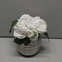 Hollyone Peonies Artificial Flowers with Vase White Peony Fake Flowers Faux Silk Flower Arrangements in Glass Vase with Faux Water Faux Floral Bulk Bouquet for Home Office Table Centerpiece Decoration