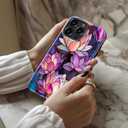 for iPhone 14 Pro Max Case, Cute Floral Aesthetic Cover for Women | Wireless Charging Compatible, Dual-Layer Hard Shell + Silicone, Shockproof Protective Phone Case for Girls