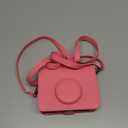 Rieibi Mini EVO Case - Vintage PU Leather Protective Case for Fuji Instax Mini EVO Instant Camera - Removable bag with Adjustable Shoulder Strap Battery Charging Port - Pink