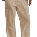 Mens Linen Pants Loose Fit Elastic Waist Drawstring Casual Summer Beach Pants with Pockets Trousers for Men (M)