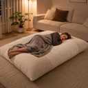 HUGHEAVEN Giant 3-in-1 Bean Bag Chair (76"x55") Oversized Floor Sofa Couch | Comfortable giant floor cushion with back support for adults. Washable cover memory foam lounge sofa for movie nights., 76"D x52"W x 14"H