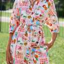 PRETTYGARDEN Womens Rompers for Summer 2025 Beach Vacation Clothes Short Sleeves Floral Jumpsuits Beach Cover Up (XL)