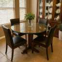 Audio-Visual Direct 48" Tempered Glass Table Top with Rounded Edge 5/16" Thick, 48" Without Center Hole