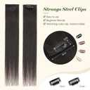 Benehair 6PCS 6 Clips In Human Hair Extensions Natural Black Short Straight Mini Clip Ins Real Remy Clip On Hairpin Hairpiece For Women 10inch 30g #1B