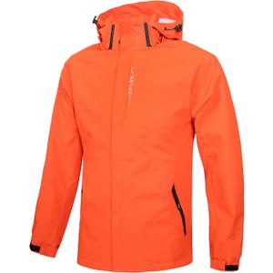 Hikevitang Men's Lightweight Waterproof Rain Jacket,Shell Hooded Outdoor Raincoat Hiking Windbreake jacket, Large