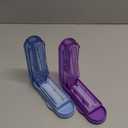 DUBSTAR 2PCS Pill Cutter Splitter for Small and Tiny Pills, Multiple Pill Cutters for Small or Large Pills, Adjustable Pill Splitter with Centering Device and Blade Guard (Purple+Blue)