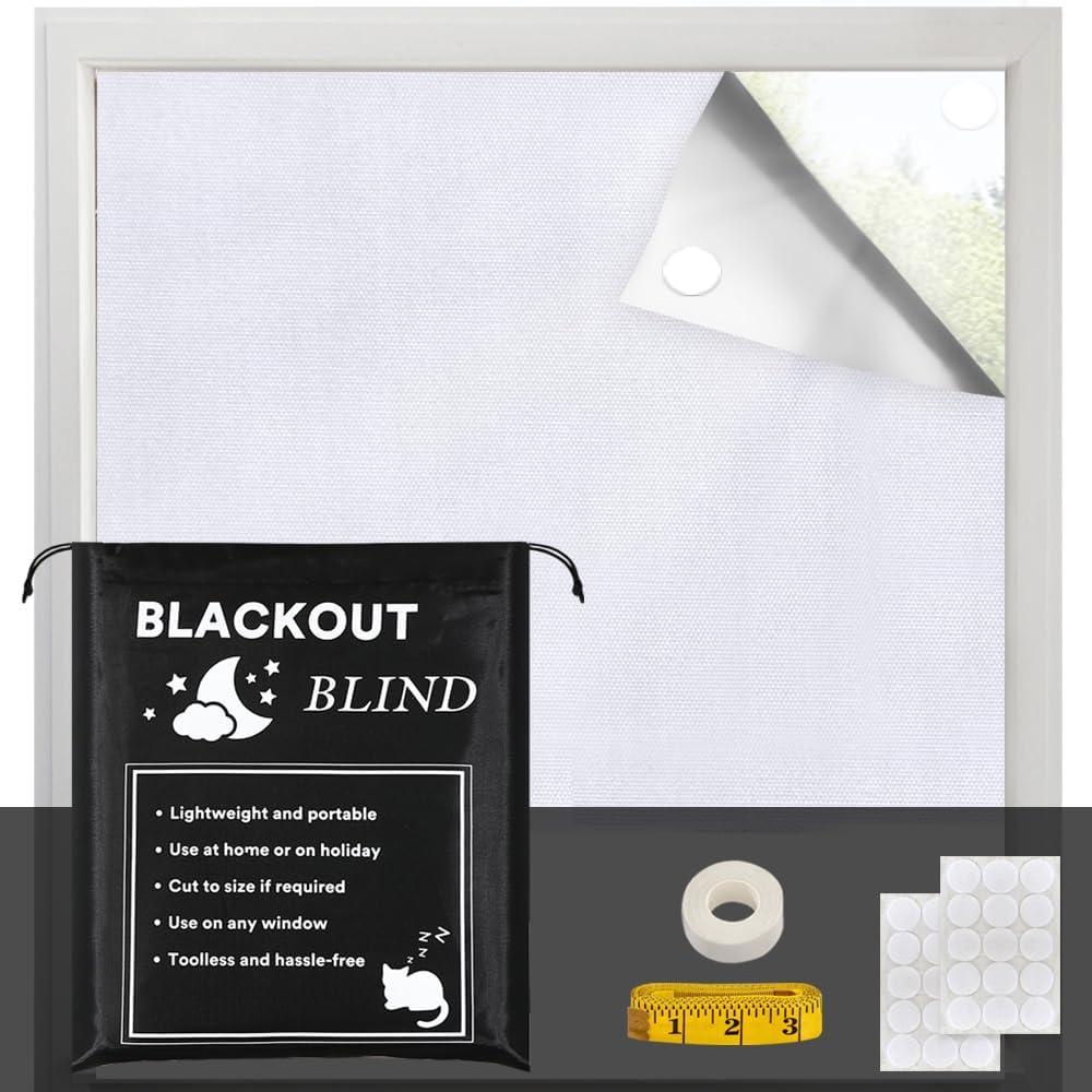 H.VERSAILTEX Portable Blackout Curtains for Bedroom (120" x 67"), 100% Blackout Window Cover with Thermal Insulated for Living Room, White