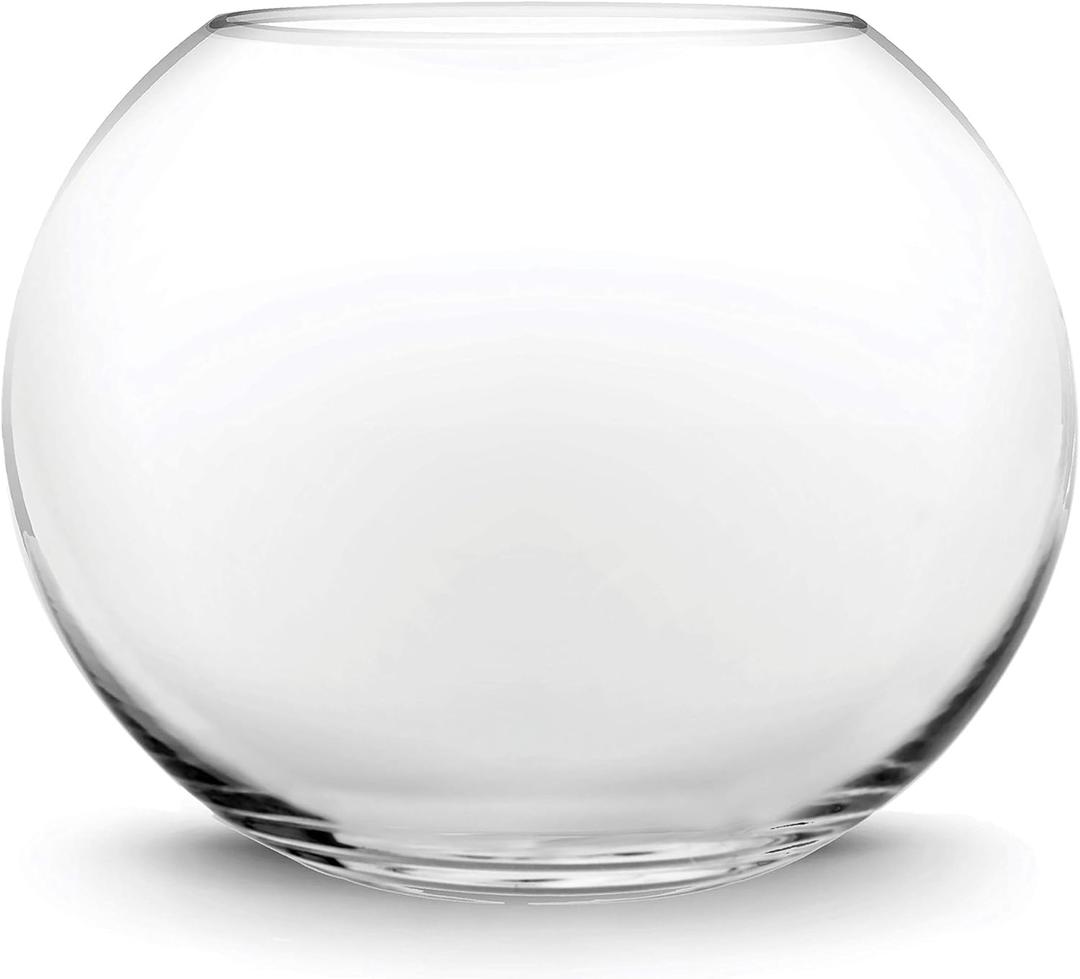 CYS EXCEL Glass Bubble Bowl (H-7.5" W-10", Approx. 2 Gal.) Multiple Size Choices Fish Bowl Vase Glass Round Bowl Terrarium Globe Flower Vase Centerpiece
