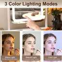 14x18.7in Lighted Vanity Mirror with 10X Magnifier, Touch | 3-Color LED 3000-6000k, Dimmable, Touch Memory, 360 Rotation, Metal Base