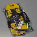 CCCEI GFCI Outdoor Power Strip Weatherproof with 8 AC, Waterproof Extension Cord with Multiple Outlets, Wall Mount Surge Protector Flat Plug, Christmas Exterior Garden, Yard, 6FT, Yellow.