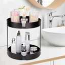 2 Tier Bathroom Countertop Organizer, Stainless Steel Sink Storage Shelf, Waterproof and Rustproof, Premium Counter Rack Vanity Tray with Non-Slip Mat for Perfume, Makeup, Coffee