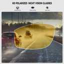 Night Driving Glasses for Men Women Fit Over Sunglasses Anti Glare Polarized HD Night Vision Glasses (A12 Transparent Red Frame/ Night Vision Lens)