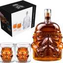 Whiskey Decanter Set Transparent Creative with 2 Glasses, Whiskey Flask Carafe Decanter for Brandy,Scotch,Vodka, Christmas Gifts for Men,Dad,Husband,Boyfriend