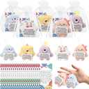 Hotop 20 Set Positive Gifts Bulk Mini Devil Plush Keychains with Cards and Bags, Inspirational Appreciation Monster Gifts for Employee Coworker Students Teacher Thanksgiving Christmas Class Prizes