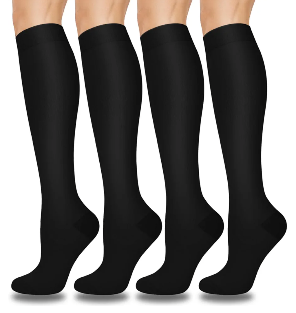 Aoliks Compression Socks for Women & Men 4 Pairs, Best Support for Nurses Running Travel Size Large