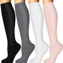 Iseasoo 3 Pairs Compression Socks for Women Circulation-Best Support for Nurses,Running,Athletic,Travel, L,XL