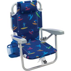 Rio Beach Kid's 5-Position Lay Flat Backpack Folding Beach Chair, Surf Power Surfer (Multi Color)