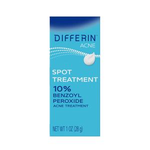 Differin Acne Spot Treatment with 10% Benzoyl Peroxide, Maximum Strength OTC Acne Treatment, Fast Acting Spot Treatment for Face, 1 oz