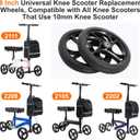 BlessReach 2PCS 8 Inch Walker Wheel, 5/16" (10 mm) Bearing Solid Replacement Wheels for,Knee scooter (8 Inch) (10mm)